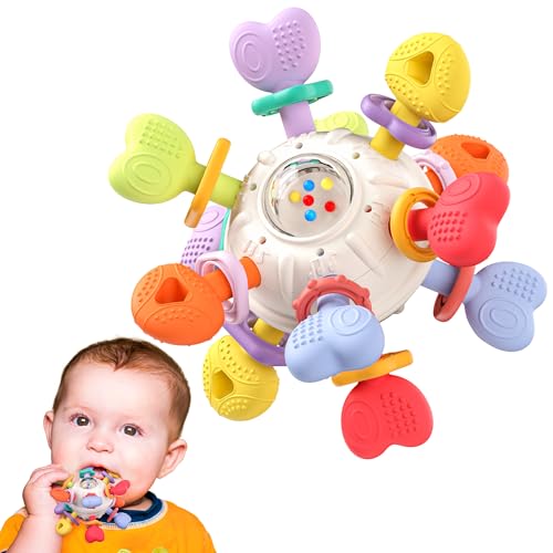 Baby Silicone Teething Toys - Safe, Multi-Functional BPA-Free Sensory Learning Teether Montessori Ba